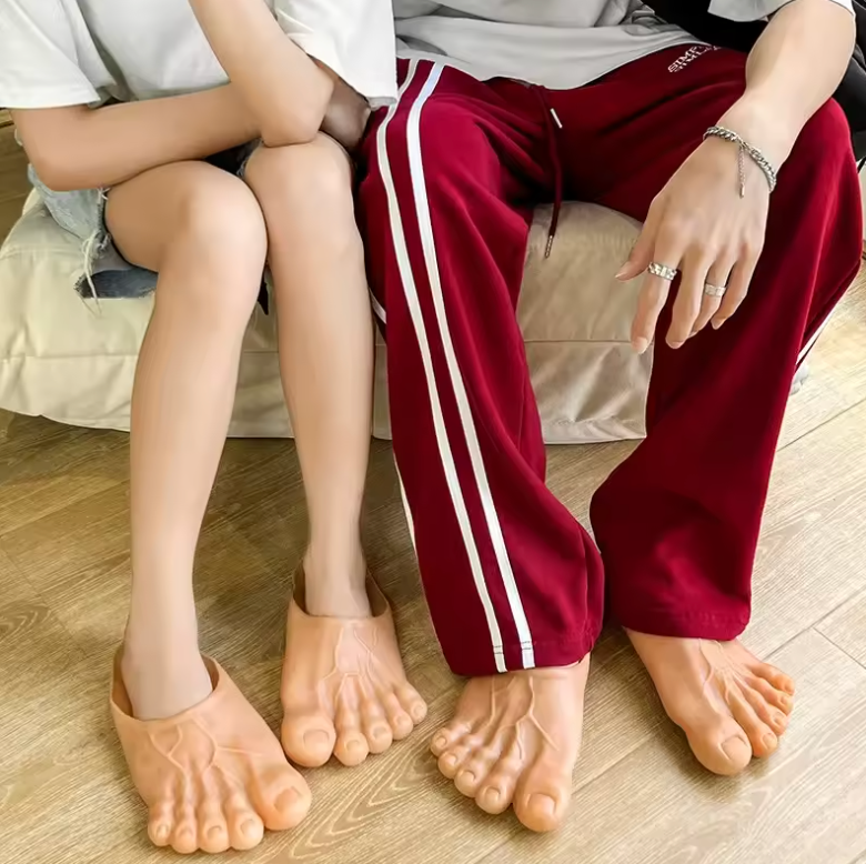 The Big Toe Energy Slides™ – Realistic Giant Foot Slippers.